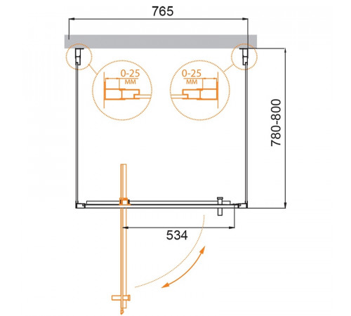 Душевой уголок Cezares Molveno 80x80 MOLVENO-BA2-80/80-C-Cr-IV профиль Хром стекло прозрачное