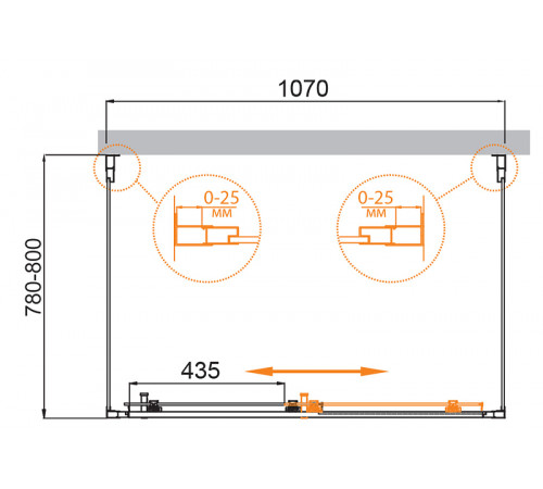 Душевой уголок Cezares Molveno 110x80 MOLVENO-AH-12-110/80-C-Cr-IV профиль Хром стекло прозрачное