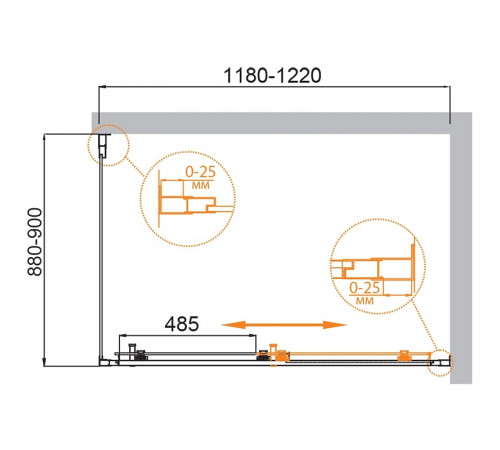 Душевой уголок Cezares Molveno 120x90 MOLVENO-AH-11-120/90-C-Cr-IV профиль Хром стекло прозрачное