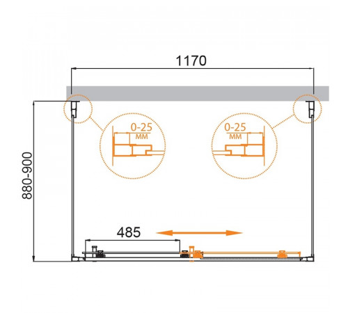 Душевой уголок Cezares Molveno 120x90 MOLVENO-AH-12-120/90-C-Cr-IV профиль Хром стекло прозрачное