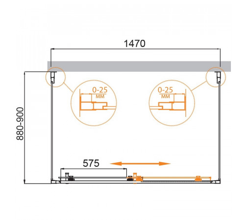 Душевой уголок Cezares Molveno 150x90 MOLVENO-AH-12-150/90-C-Cr-IV профиль Хром стекло прозрачное