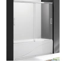 Шторка на ванну Cezares Tandem Soft 170 TANDEM-SOFT-VF-2-170/145-P-Cr профиль Хром стекло рифленое