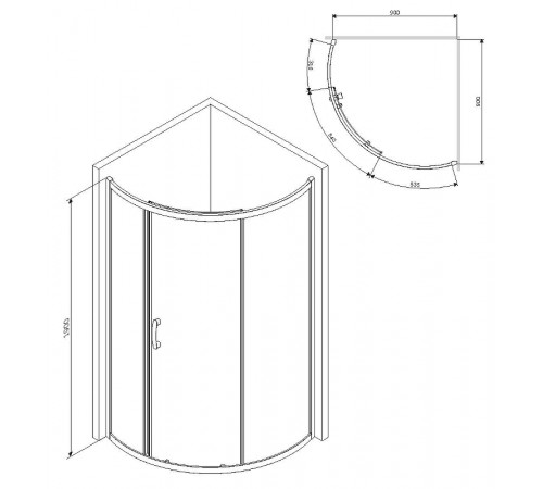 Душевой уголок AM.PM Like Solo Slide 90x90 W83G-315-090CG64 профиль Хром матовый стекло тонированное