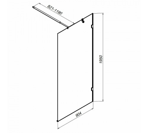 Душевая перегородка AM.PM X-Joy 90 W94WI-90-F1-BTE профиль Черный стекло прозрачное