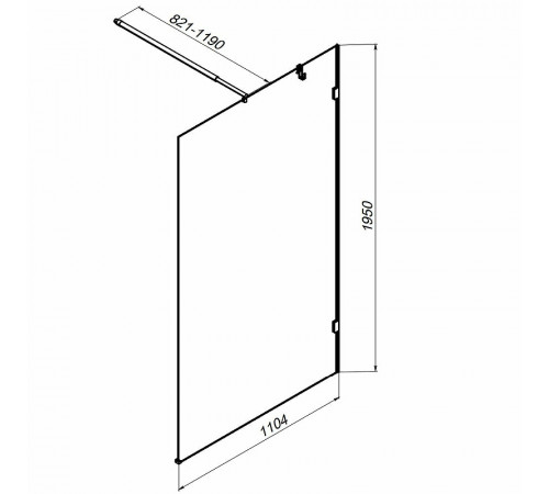 Душевая перегородка AM.PM X-Joy 110 W94WI-110-F1-BTE профиль Черный стекло прозрачное