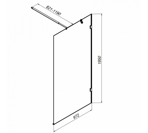 Душевая перегородка AM.PM X-Joy 100 W94WI-100-F1-MTE профиль Хром матовый стекло прозрачное