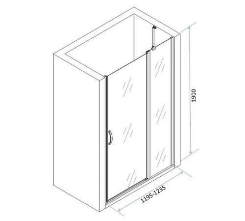 Душевая дверь AM.PM Move 120 W81S-D120-000CT профиль Хром матовый стекло прозрачное