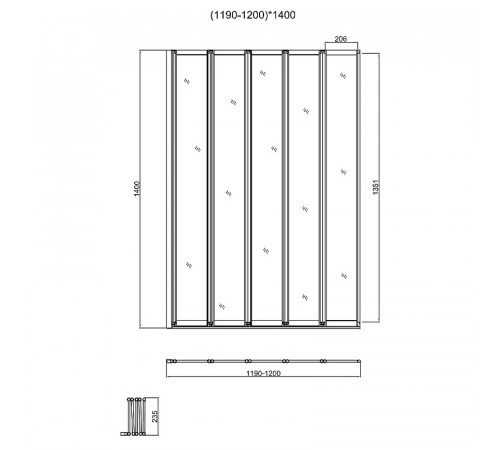 Шторка на ванну Vincea VSB-32120CL 120x140 профиль Хром стекло прозрачное