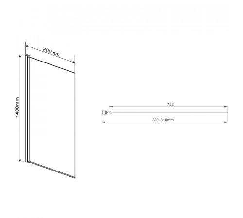 Шторка на ванну Vincea 80x140 VSB-11800CL профиль Хром стекло прозрачное