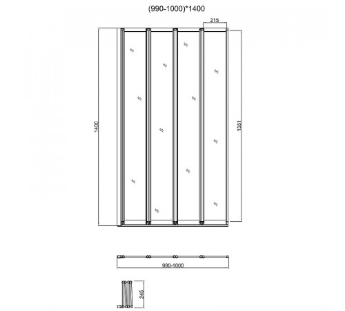 Шторка на ванну Vincea VSB-31100CL 100x140 профиль Хром стекло прозрачное