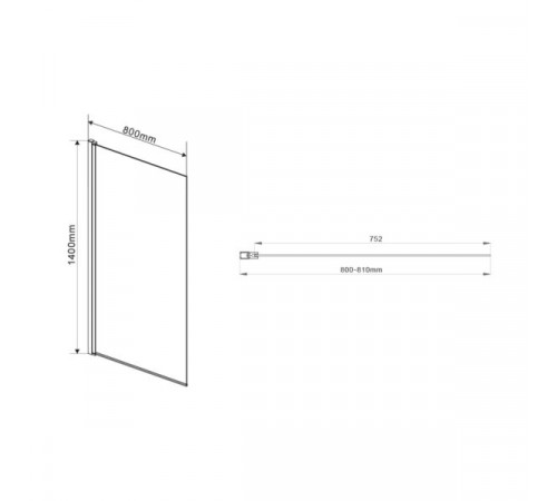 Шторка на ванну Vincea VSB-11800CH 80x140 профиль Хром стекло шиншилла