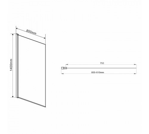 Шторка на ванну Vincea VSB 80x140 VSB-11800CLGM профиль Вороненая сталь стекло прозрачное