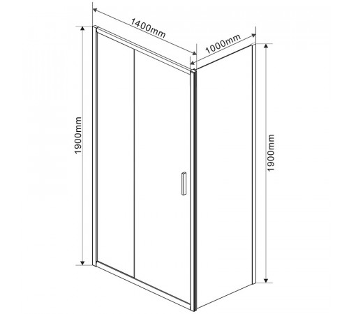 Душевой уголок Vincea Garda 140x100 VSR-1G1014CLB профиль Черный стекло прозрачное