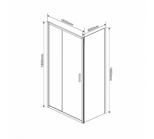 Душевой уголок Vincea Garda 160х90 VSR-1G9016CL профиль Хром стекло прозрачное