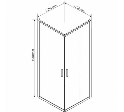 Душевой уголок Vincea Garda 120x110 VSS-1G1112CGB профиль Черный стекло тонированное