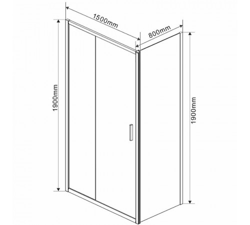 Душевой уголок Vincea Garda 150x80 VSR-1G8015CLB профиль Черный стекло прозрачное