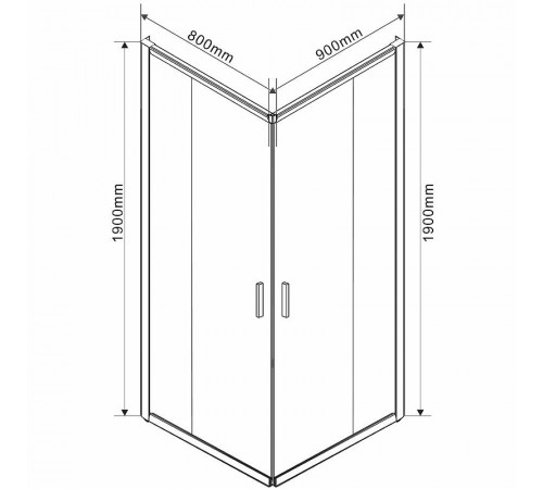 Душевой уголок Vincea Garda 90x80 VSS-1G8090CGB профиль Черный стекло тонированное