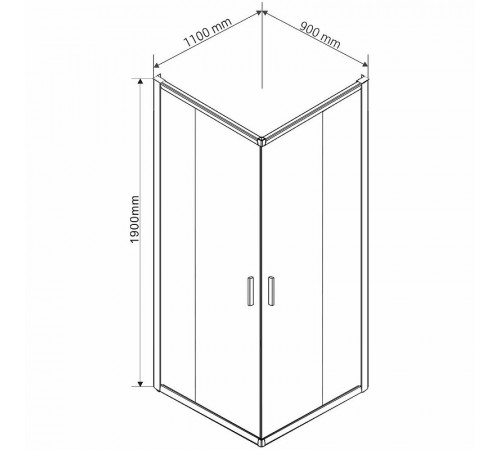 Душевой уголок Vincea Garda 110x90 VSS-1G9011CLGM профиль Вороненая сталь стекло прозрачное
