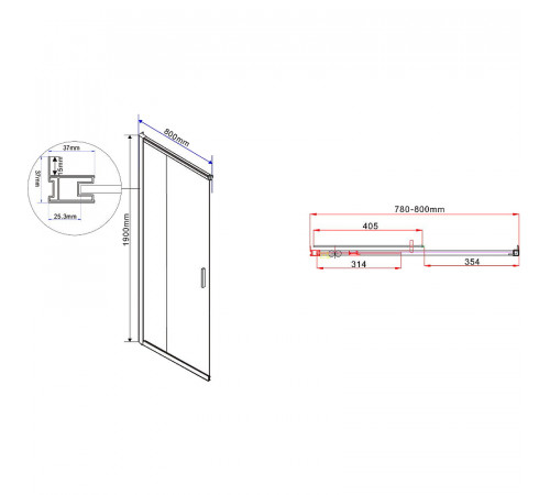 Душевой уголок Vincea Garda 120x80 VSS-1G8012CL профиль Хром стекло прозрачное