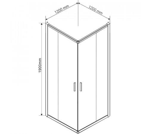 Душевой уголок Vincea Garda 120x120 VSS-1G1212CLB профиль Черный стекло прозрачное