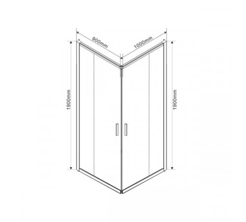 Душевой уголок Vincea Garda VSS-1G9010CH 100х90 профиль Хром стекло шиншилла
