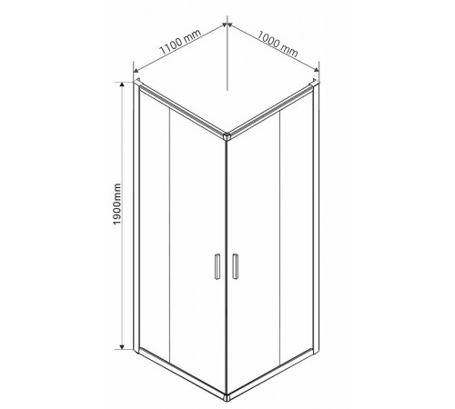 Душевой уголок Vincea Garda 110х100 VSS-1G1011CH профиль Хром стекло шиншилла