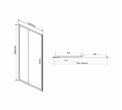 Душевая дверь Vincea Garda VDS-1G120CHB 120 профиль Черный стекло шиншилла