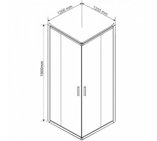 Душевой уголок Vincea Garda 120x120 VSS-1G1212CGB профиль Черный стекло тонированное