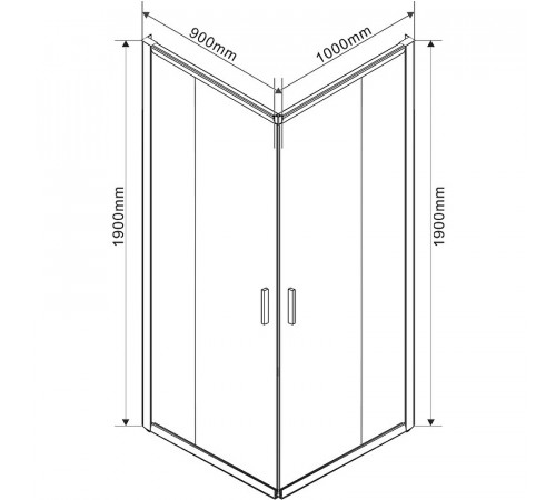 Душевой уголок Vincea Garda 100x90 VSS-1G9010CLGM профиль Вороненая сталь стекло прозрачное