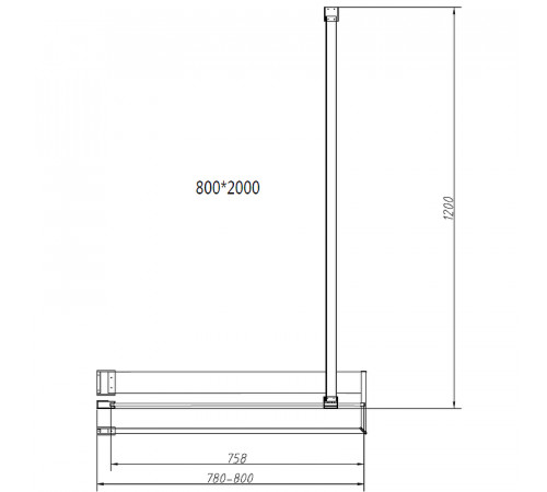 Душевая перегородка Vincea Walk-In HR 80 L VSW-4HR800CL профиль Хром стекло прозрачное