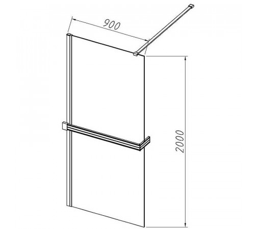 Душевая перегородка Vincea Walk-In HR 90 L VSW-4HR900CLB профиль Черный матовый стекло прозрачное