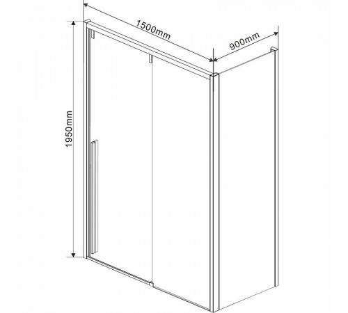 Душевой уголок Vincea Lugano 150х90 VSR-1L9015CLB-1 профиль Черный стекло прозрачное