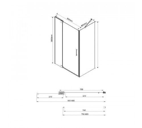 Душевой уголок Vincea Extra 90х80 VSR-1E809080CL профиль Хром стекло прозрачное