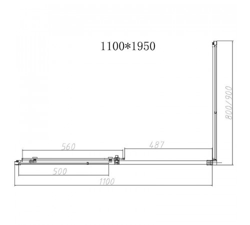 Душевой уголок Vincea Slim-N 110x80 VSR-4SN8011CGB профиль Черный стекло тонированное