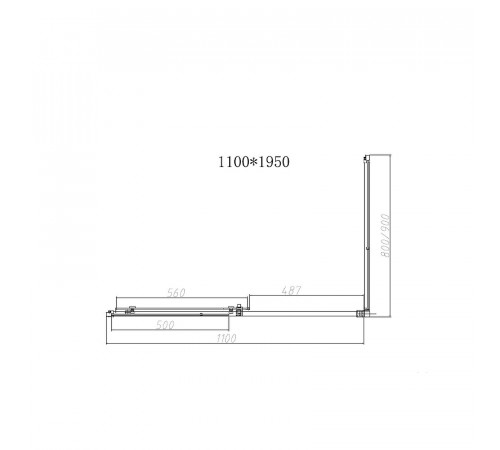 Душевой уголок Vincea Slim-N 110x90 VSR-4SN9011CLB профиль Черный стекло прозрачное