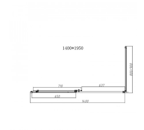 Душевой уголок Vincea Slim-N 140x90 VSR-4SN9014CLB профиль Черный стекло прозрачное