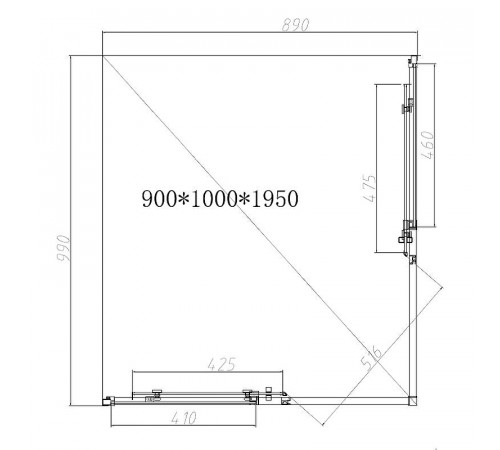 Душевой уголок Vincea Slim-N 100x90 VSS-4SN9010CGB профиль Черный стекло тонированное