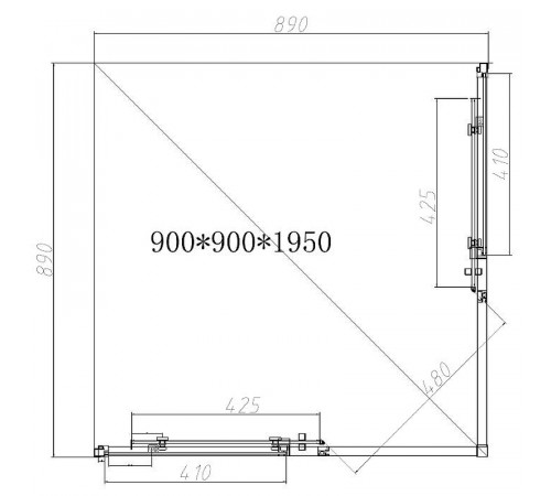 Душевой уголок Vincea Slim-N 90x90 VSS-4SN900CGB профиль Черный стекло тонированное