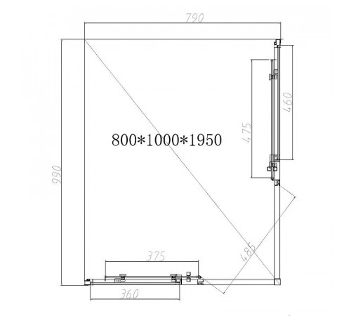 Душевой уголок Vincea Slim-N 100x80 VSS-4SN8010CGB профиль Черный стекло тонированное