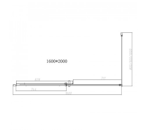 Душевой уголок Vincea Dice 160x80 VSR-4D8016CLB профиль Черный стекло прозрачное