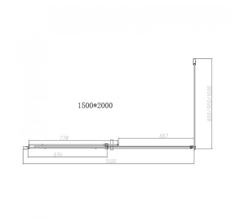 Душевой уголок Vincea Dice 150x80 VSR-4D8015CLB профиль Черный стекло прозрачное