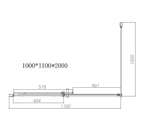 Душевой уголок Vincea Dice 110x100 VSR-4D1011CL профиль Хром стекло прозрачное