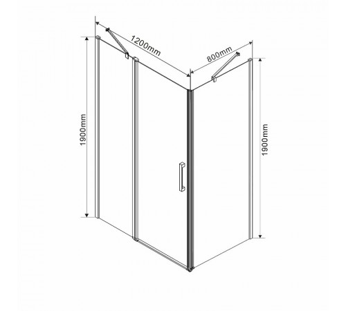 Душевой уголок Vincea Orta 120х80 VSR-1O8012CL профиль Хром стекло прозрачное