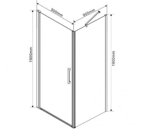 Душевой уголок Vincea Orta 90х90 VSR-1O9090CH-L профиль Хром стекло шиншилла