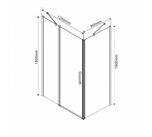 Душевой уголок Vincea Orta 120х90 VSR-1O9012CL профиль Хром стекло прозрачное