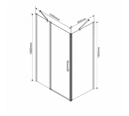 Душевой уголок Vincea Orta 100х90 VSR-1O9010CL профиль Хром стекло прозрачное