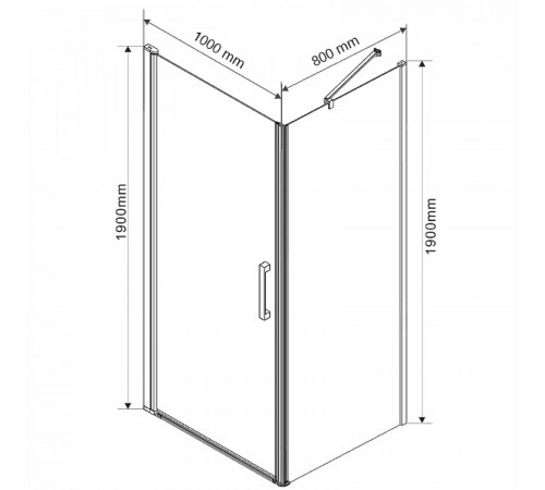 Душевой уголок Vincea Orta 100х80 VSR-1O8010CL профиль Хром стекло прозрачное