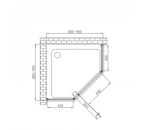 Душевой уголок Vincea Penta 90x90 VSP-3P900CLB профиль Черный стекло прозрачное