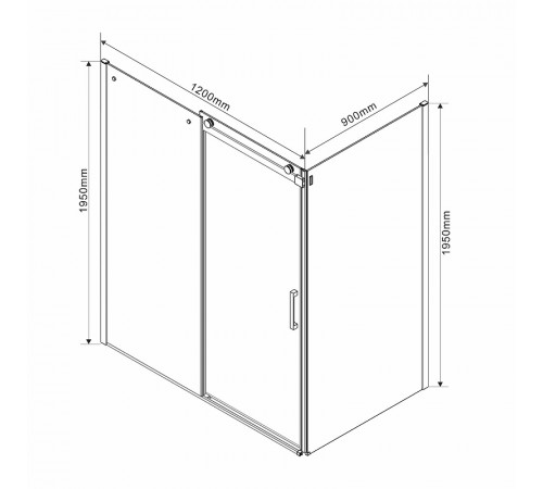 Душевой уголок Vincea Como 120х90 VSR-1C9012CGB профиль Черный стекло тонированное