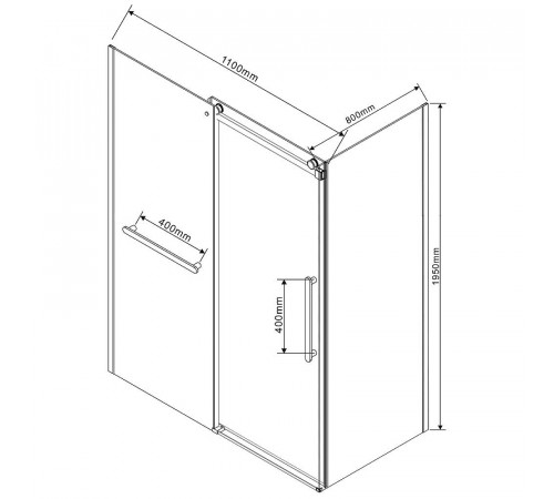 Душевой уголок Vincea Como Soft 110x80 VSR-1CS8011CL профиль Хром стекло прозрачное